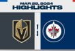 NHL Highlights | Golden Knights vs. Jets – March 28, 2024