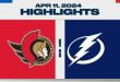 NHL Highlights | Senators vs. Lightning – April 11, 2024