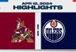 NHL Highlights | Coyotes vs. Oilers – April 12, 2024