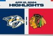NHL Highlights | Predators vs. Blackhawks – April 12, 2024
