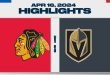 NHL Highlights | Blackhawks vs. Golden Knights – April 16, 2024